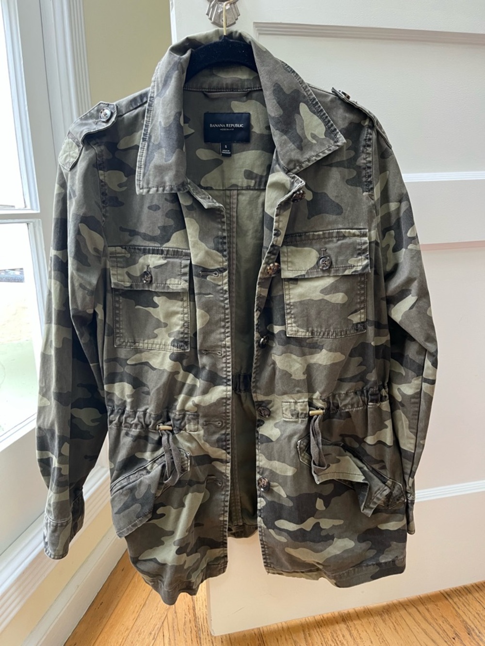 Banana Republic Women's Camouflage Utility Jacket - Olive Green